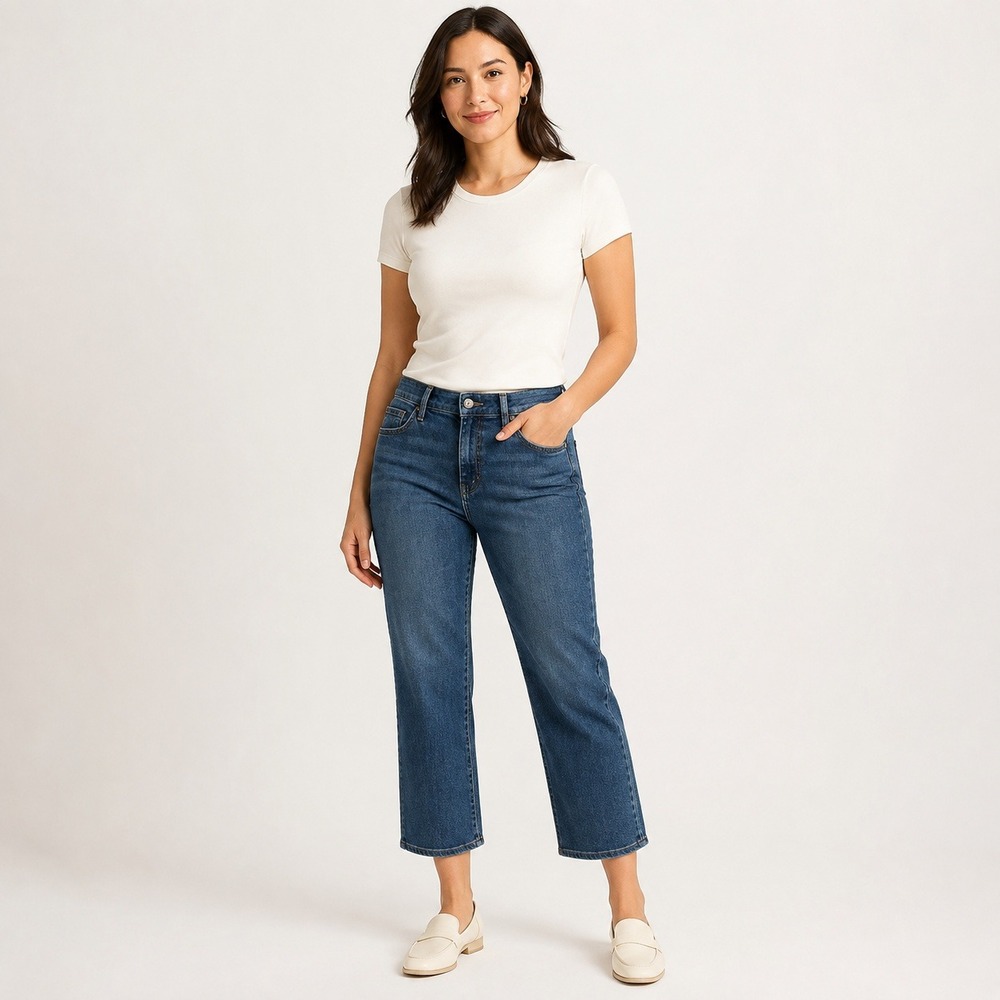 Lauren Ralph Lauren Straight Jeans Womens 12P Medium Wash Petite Denim